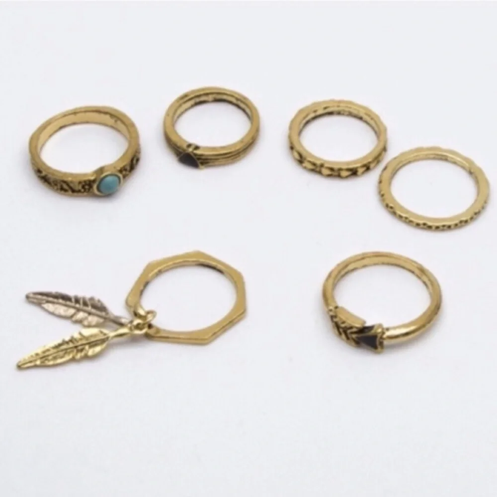 Set of 6 Boho Rings